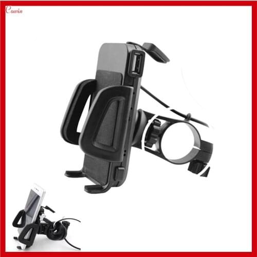 New Universal Handlebar Dirt Bike Motorcycle Phone Gps Holder + 5V Usb Phone Gps Charger Socket
