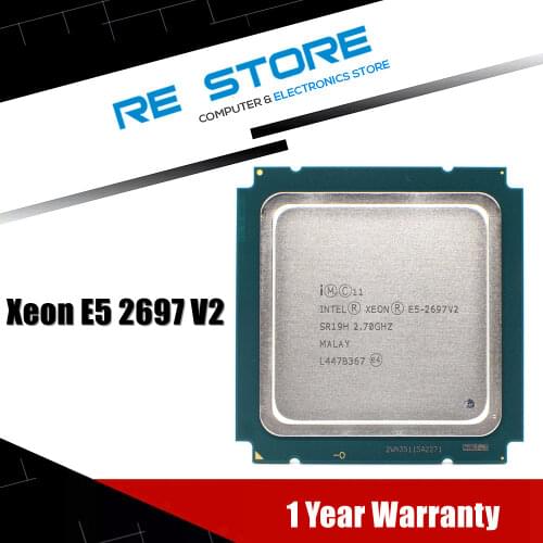 Used Intel xeon e5 2697 v2 2.7GHz 30M QPI 8GT/s LGA 2011 SR19H C2 E5 2697v2 CPU Processor 100% normal work