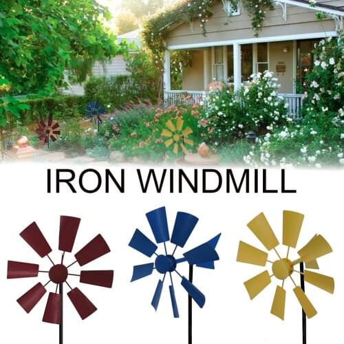 Garden Pinwheels Iron Multi-Color Wind Spinner Windmill Toys for Outdoor Garden Yard Lawn Decorations