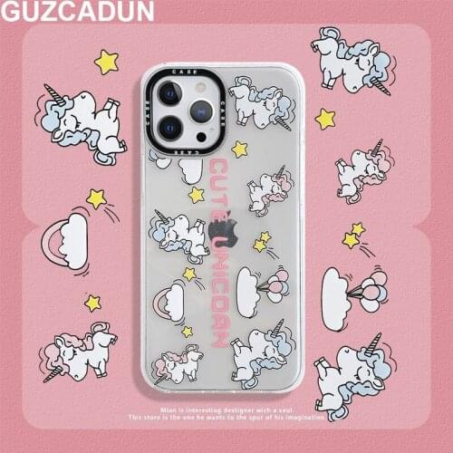 Silicon Cases for Iphone 12 Mini 11 Pro Max Clear Soft TPU Cute Unicorn Cover for iPhone 7 8 Plus Xr Xs Max X SE 2020 Case Etui