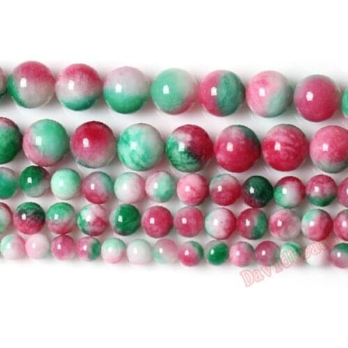 Fctory Price Natural Stone Rose Green Malaysia Jadee Loose Beads 6 8 10 MM Pick Size For Jewelry Making diy