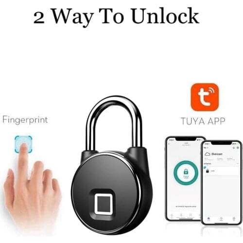 Smart Fingerprint Lock Household Dormitory Locker Warehouse Door Anti-Theft Electronic Padlock