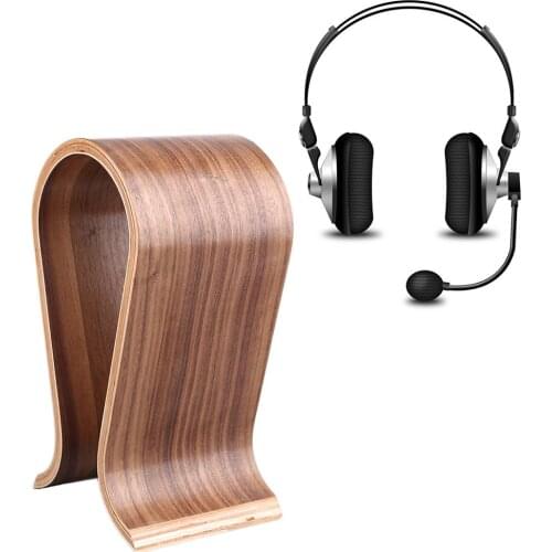 Universal U-Shaped Wooden Stand for On-Ear Over-Ear Around-Ear Headphone Headset