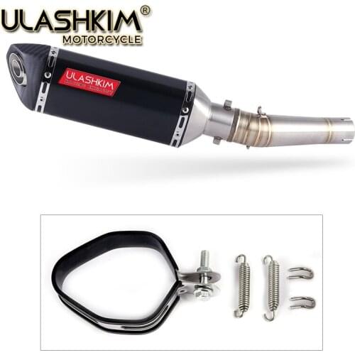 Motorcycle Muffler Pipe Link Pipe Carbon Fiber Exhaust Slip on Escape FOR HONDA NC700 NC700S NC700S NC750 NC750X 2012-2017