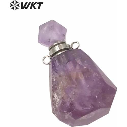 WT-P1486 Hot Perfume Bottle Pendant Yellow Crystal Amethyses Rose Crystal Smokey stone pendant bottle pendant