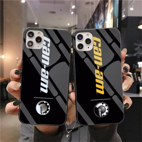 YJZFDYRM Can Am Can-am Team Black Cell Phone Case Tempered Glass For iPhone 11 Pro XR XS MAX 8 X 7 6S 6 Plus SE 2020 case