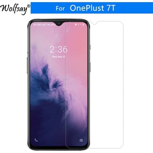 2PCS Tempered Glass For Oneplus 7T Screen Protector HD Toughened Protective Glass For Oneplus 7T Glass OnePlus 7 T 1+7t Wolfsay