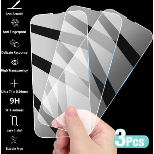 3Pcs Protective Glass For Iphone 12 Pro Max 11 Mini 13 X Xs Xr Screen Protector On Iphone 8 7 6 Plus Tempered Glass Accessories