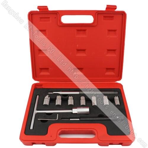 11pcs Auto Repair Tools of Diesel Injector Seat Cutter Set Cleanner