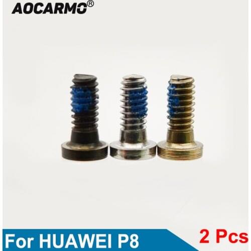 Aocarmo 2Pcs/Lot Silver / Gold / Black Bottom Dock Screws Housing Screw Replacement For Huawei P8 Ascend P8,Grace,GRA-UL10