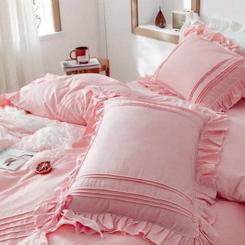 2PCS A Lot Pillowcase Soft Cotton Pillow Case Queen King Size Pillow Cover 48x74cm Girls Pillow Covers with Bowknot