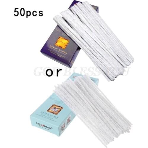 50Pcs/Set Smoking Pipe Cleaners Blend Cotton Rods Tobacco Smoke Mouthpiece Convenient Disposable Cleaning Tool Accessory