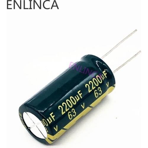 30pcs/lot H074 high frequency low impedance 63V 2200UF aluminum electrolytic capacitor size 18*35 2200UF 63V 20