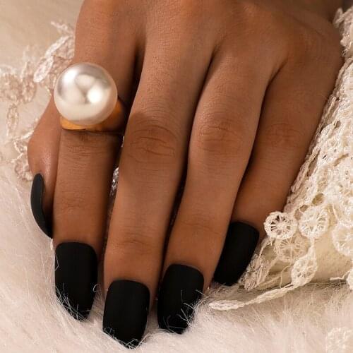 New Creative Round Imitation Pearl Gold Rings for Women Bohemian Baroque Style Ring Wedding Party Jewelry New Year Gift
