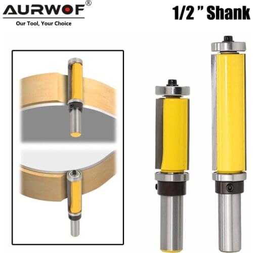 LAVIE 1pc 12mm 1/2 Shank Top & Bottom Bearing Flush Trim Pattern Router Bit Milling Cutter For Wood Woodworking Cutters 03010