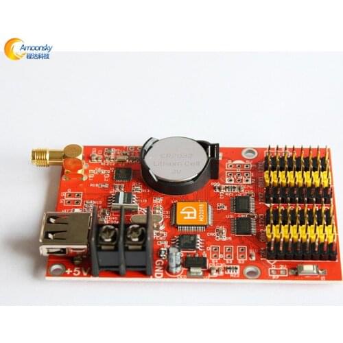 Max supports up to 32 gray level HD-W62 wifi p10 rgb led module controller card