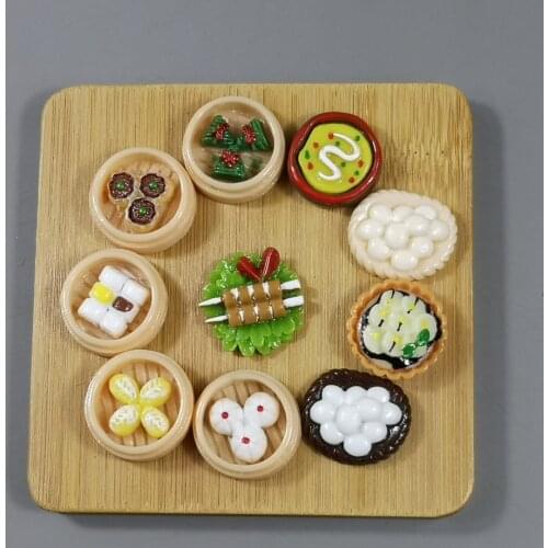 Mini Food Baozi Cuisine Miniature Dollhouse Ornament 3D Model Figurine Craft Decor GlassDecoration DIY Accessories