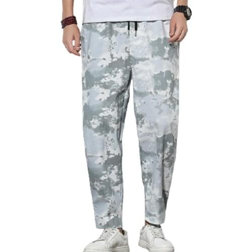 Trendy Mens Trousers Chinese Style Comfortable Casual Loose Straight-Leg Pants Camouflage Harem Pants Premium Quality