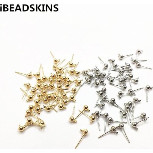 New arrival! 6/4mm 200pcs Copper material Round Shape earrings stud for earrings/earrings accessories/Earring parts DIY