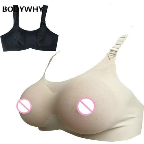 New Bra Silicone Breast Forms Fake Boobs Triangle Breasts Suit For Crossdresser Transvestite Drag Queen Postoperative