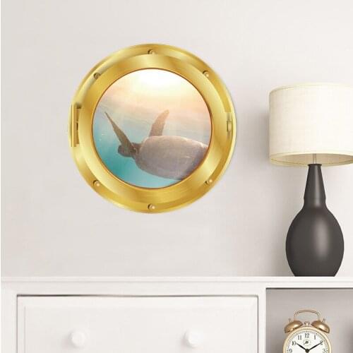 Underwater Fish Wall Stickers Waterproof Dolphin Turtle Sticker For Washing Machine Decoration For Bathroom Decals PVC