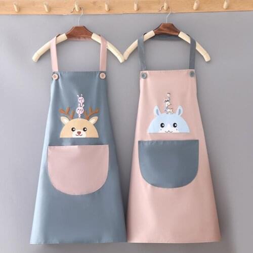 Durable Apron Household Oil-proof Korean Style Waterproof Cartoon Cooking Overalls for Home Kitchen Supplies Accessories Product