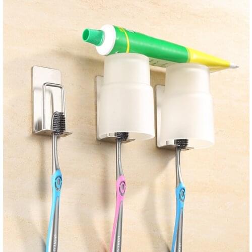 Factory direct sales 304 stainless steel perforated toothbrush frame 304 stainless steel bathroom toothbrush rack