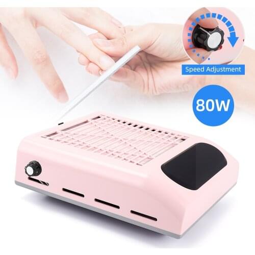 Nail Dust Suction Collector 80W Fan Vacuum Cleaner Manicure Machine with Filter Strong Power Nail Art Manicure Salon Tools