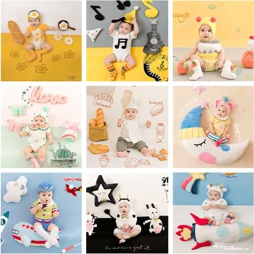 Dvotinst Newborn Photography Props Cute Cartoon Outfits Doll Creative Theme Set Fotografia Accessories Studio Shoots Photo Props