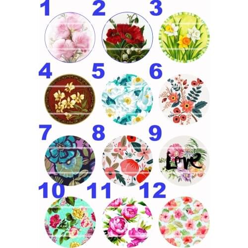 Handmade 10~25mm Colorful picture Retro Round Glass Cabochons for Necklace Decoration and Phone Chain Accessaries 60 /pcs-67