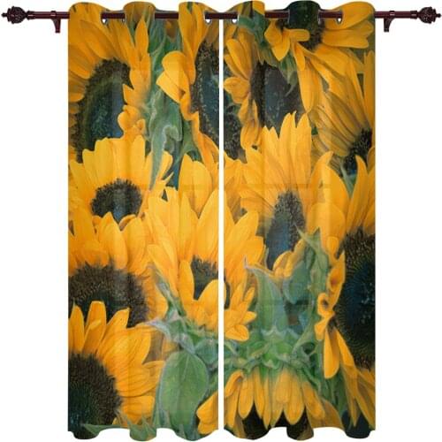 Outdoor Curtains Summer Sunflower Field Living Room Kitchen Curtain Drape For Patio Garden Gazebo Yard Valance Cutains