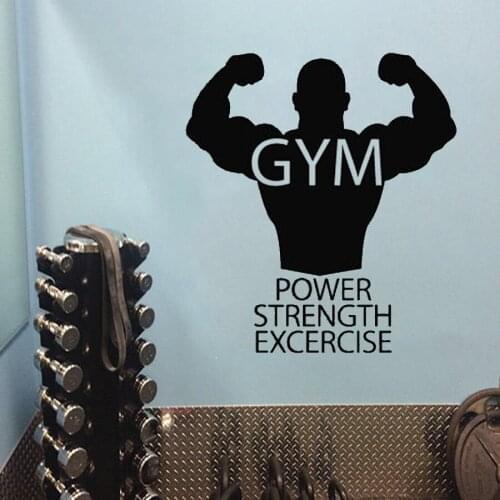 Gym Sticker Fitness Decal Body building Posters Vinyl Wall Decals Art Wall Sticker Vinyl Removable DK-249