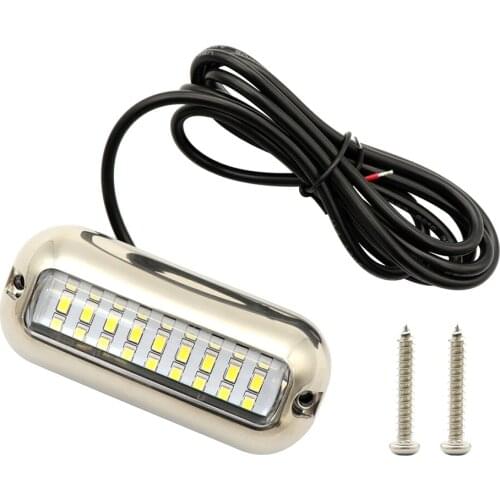 LED Underwater Light, Waterproof Stainless Steel Boat Pontoon Marine/Boat Transom Lamp