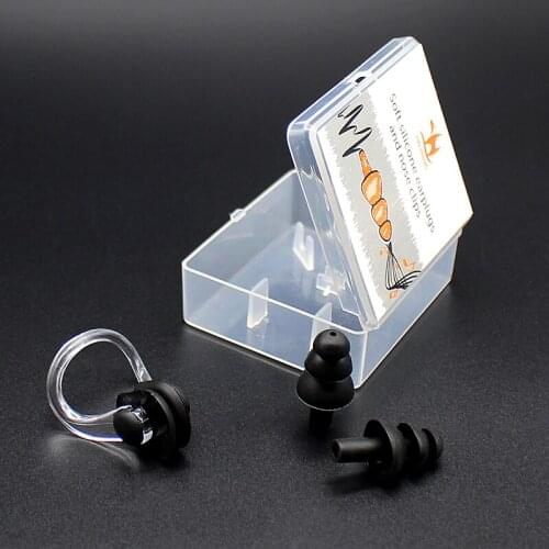 1S/box Soft Silicone Swimming Sleeping Travel Earplug Nose Clip Set Waterproof Watertight Diving Surf Swimming Pool Accessori