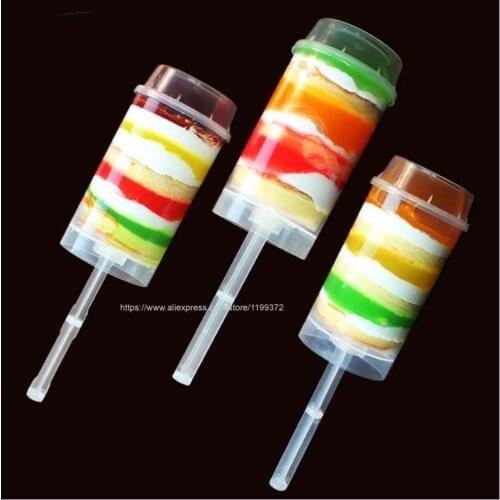 120pcs Push Up Pop Cake Container Cupcake Plastic Transparent Food Grade Lid For Party Decoration Round Kitchen Tool FEDEX DHL