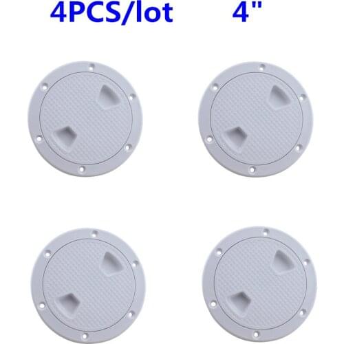 4PCS/lot ABS Plastic White Round Locking Deck Access Plate Cover 4 inch 143mm Marine Hardware Watertight Deck Inspection Plate
