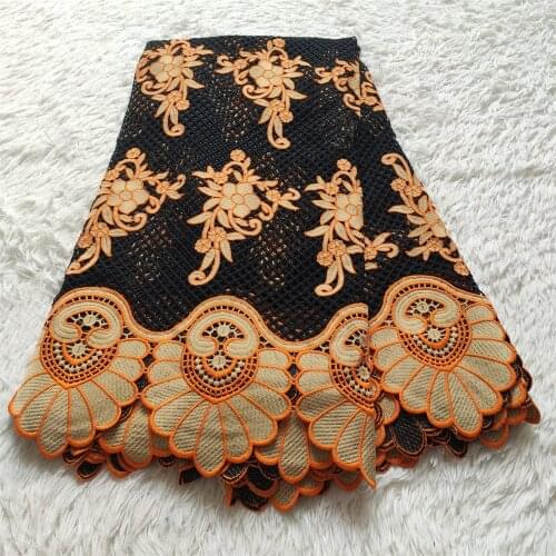 5yards African Lace Fabrics High Quality Fashion Women Mesh Embroidery Guipure Lace Cord Lace Fabrics For Wedding jy020