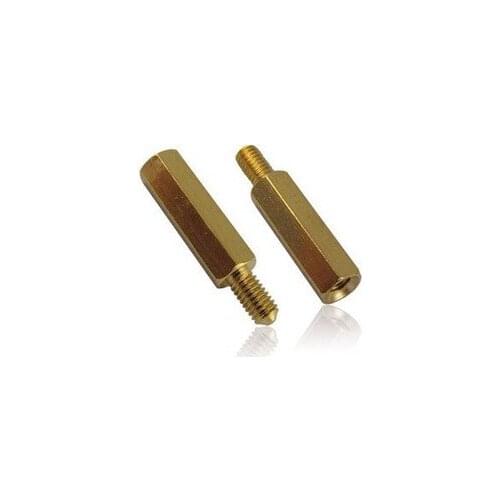 50pcs/lot M6xL+8mm Male brass hex pillar PCB standoff threaded spacer