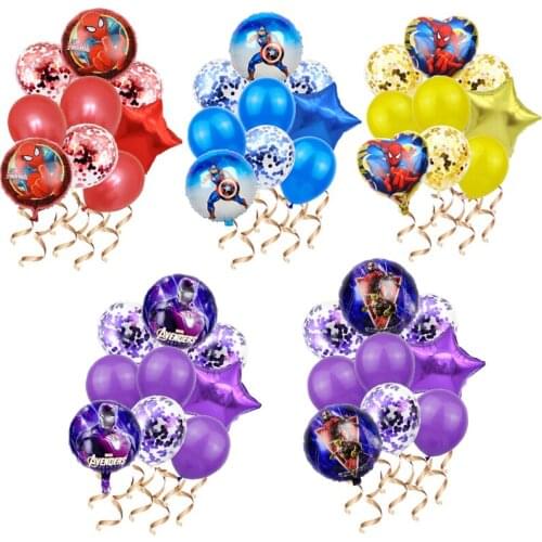 9Pcs Spiderman Latex Balloons Boy Super Hero Birthday Spider Man Party Decorations Happy Birthday Kids Toys Globos Supplies