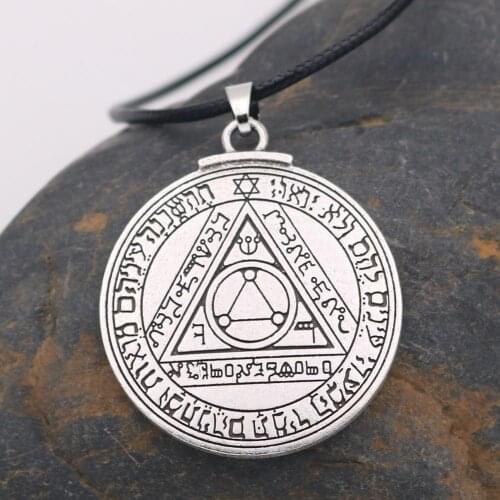 Solomon Seal Sun Amulet Power Necklace Europe Fan Fashion Pentacle Of The Sun Talisman Key Of Solomon Amulet Pendant Jewelry