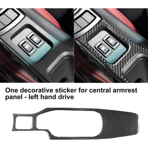 Clear Line Unique Carbon Fiber Center Console Armrest Panel Cover Trim Good Texture Armrest Panel Cover Protective