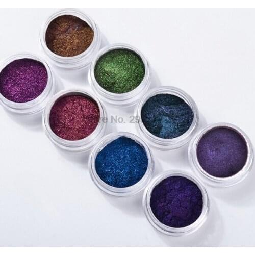 By dhl 200boxes Chameleon Mirror Laser Nail Glitter Powders Auroras Effect Nail Art Chrome Pigment Dust new