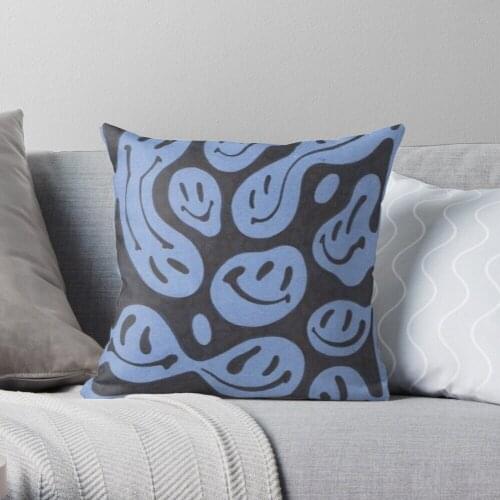 Smiley Face Throw Pillow 100% Cotton Decor Pillow Case Home Cushion Cover 45*45cm