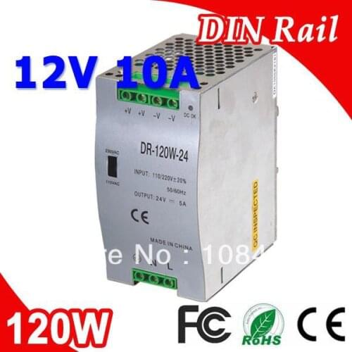 DR-120-12 LED Single Output Din Rail Switching Power Supplies Transformer DC 12V 10A Output SMPS
