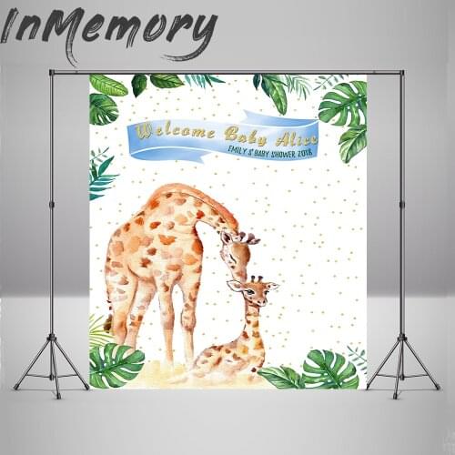 Photography Background Giraffe Jungle Safari Party Kids 1st Birthday Photocall Banner Bokeh Baby Shower Photo Studio Backdrop