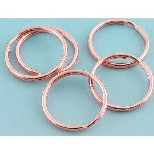 Rose gold Keyrings 30pcs 30mm Round Jewelry rings Metal Split Rings for Key Chain Jump rings Wholesale Key Lanyard Findings
