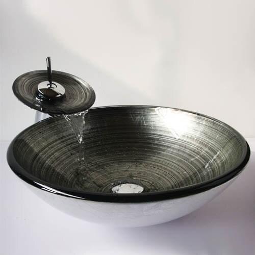 Round Shape Art wash basin glass Counter Top Wash Basin Bathroom Sinks wash sink