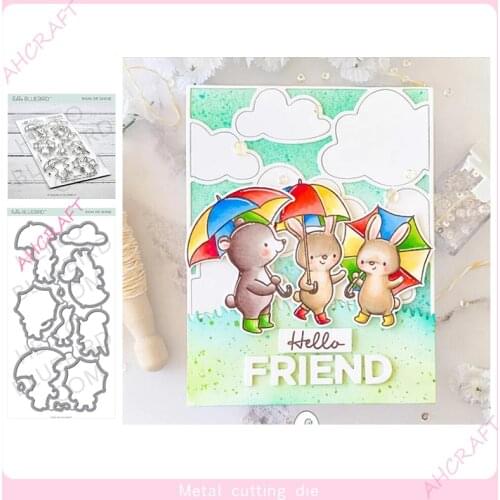 Rainy Animals Stamp and Metal Cutting Dies DIY Scrapbooking for Photo Album Decorative Silicone Clear Stamps 2021