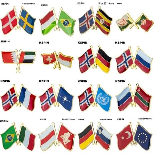 Friendship Flag Metal Lapel Pin Badges Decorative Brooch Pins for Clothes Bag