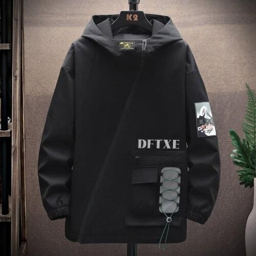 Mens Autumn Hip Hop Hooded Zipper Jackets Casual Male Outdoor Short Windbreaker Bomber Coats Slim Fit Baseball Pullover Tops